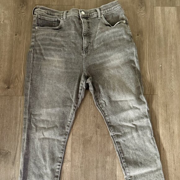 Express Super High Rise Skinny Jeans | Size 16 Short | Distressed Gray - Picture 2 of 8